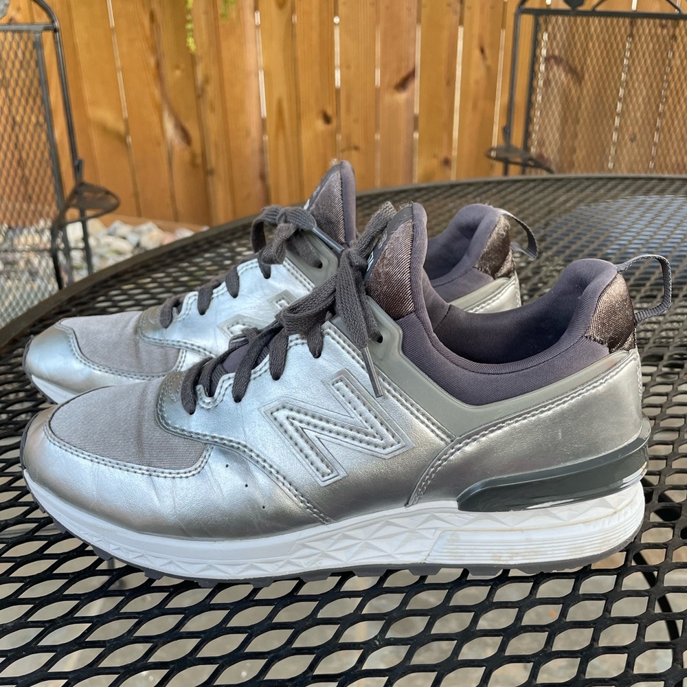 Silver New Balance 574 Women’s 8